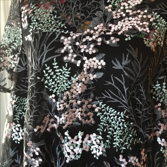 🆕 NWT Lane Bryant Embroidered Florals Black Mesh Cocktail Dress - Picture 6 of 13